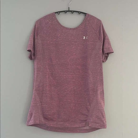 Under Armour Women's Heathered Pink and Purple Short Sleeve Tee Size Medium - Picture 1 of 4